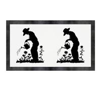 Azeeda 'Man Watering Garden Silhouette ' Pet Feeding Mat (PM00034499)
