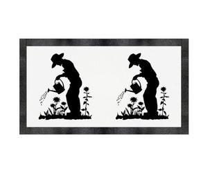 Azeeda 'Man Watering Garden Silhouette ' Pet Feeding Mat (PM00034499)
