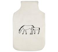 Azeeda 'Mare and Foal Horses' Hot Water Bottle Cover (HW00043787)