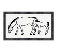 Azeeda 'Mare and Foal Horses' Pet Feeding Mat (PM00032135)