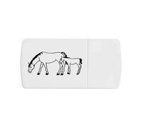 Azeeda 'Mare and Foal Horses' Pill Box with Tablet Splitter (PI00037244)