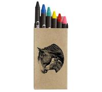 Azeeda 'Mare with Baby Horse' Coloured Crayon Set (CY00039514)