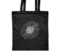 Azeeda 'Marguerite Daisy' Classic Black Tote Shopper Bag (ZB00021627)