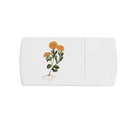 Azeeda 'Marigold Orange Flower Illustration' Pill Box with Tablet Splitter (PI00044989)