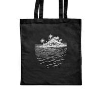 Azeeda 'Marooned Island' Classic Black Tote Shopper Bag (ZB00022832)