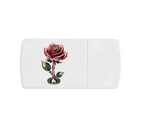Azeeda 'Mechanical Red Rose' Pill Box with Tablet Splitter (PI00040791)