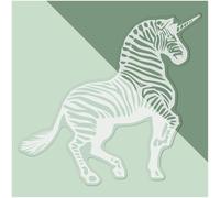 Azeeda Medium 210mm 'Fantasy Zebra Unicorn' Clear Static Window Cling Sticker/Decal (White) (WC00136447)