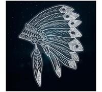 Azeeda Medium 210mm 'Native American Headdress' Clear Static Window Cling Sticker/Decal (White) (WC00106243)