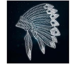 Azeeda Medium 210mm 'Native American Headdress' Clear Static Window Cling Sticker/Decal (White) (WC00106243)
