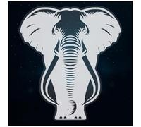 Azeeda Medium 210mm 'Standing Elephant' Clear Static Window Cling Sticker/Decal (White) (WC00123229)