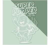 Azeeda Medium 210mm 'Super Pooper' Clear Static Window Cling Sticker/Decal (White) (WC00136027)