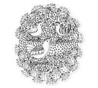 Azeeda Medium 210mm 'Three French Hens' Clear Static Window Cling Sticker/Decal (Black) (WC00013061)