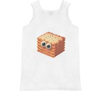Azeeda Medium 'Funny Lasagne Face' Adult Vest/Tank Top (AV00161436) White