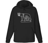 Azeeda Medium 'Romulus & Remus Statue' Adult Hoodie/Hooded Sweater/Jumper (Black) (HO00145840)