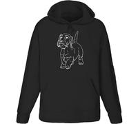 Azeeda Medium 'Wire Haired Dachshund' Adult Hoodie/Hooded Sweater/Jumper (Black) (HO00214252)