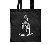 Azeeda 'Melted Candle' Classic Black Tote Shopper Bag (ZB00021474)