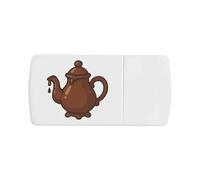 Azeeda 'Melting Chocolate Teapot' Pill Box with Tablet Splitter (PI00042012)