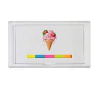 Azeeda 'Melting Strawberry Ice Cream' Sticky Note Ruler Pad (ST00044968)