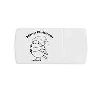 Azeeda 'Merry Christmas Cute Robin' Pill Box with Tablet Splitter (PI00039672)