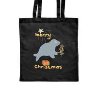 Azeeda 'Merry Christmas From Mr Seal' Classic Black Tote Shopper Bag (ZB00023299)