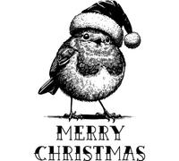 Azeeda 'Merry Christmas Robin' Unmounted Rubber Stamp - for Crafting, Scrapbooking and Card Making - Size A8 (RS00065242)