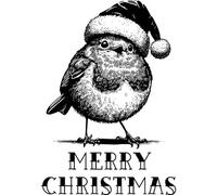 Azeeda 'Merry Christmas Robin' Unmounted Rubber Stamp - for Crafting, Scrapbooking and Card Making - Size A7 (RS00065241)