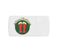 Azeeda 'Merry Christmas Santa Boots' Pill Box with Tablet Splitter (PI00039264)