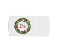 Azeeda 'Merry Christmas Wreath' Pill Box with Tablet Splitter (PI00039317)