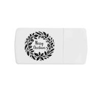 Azeeda 'Merry Christmas Wreath' Pill Box with Tablet Splitter (PI00039318)