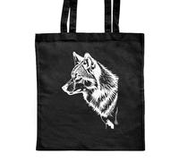 Azeeda 'Mexican Wolf Profile' Classic Black Tote Shopper Bag (ZB00021921)