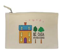 Azeeda 'Mi Casa Es Su Casa' Canvas Clutch Bag/Accessory Case (CL00049525)