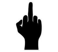 Azeeda 'Middle Finger Silhouette' Clear Premium Vinyl Decal Stickers - Waterproof, Durable & Easy to Apply - for Car Bumpers, Windows, Bins & More - Large (210mm) (DC00172372)