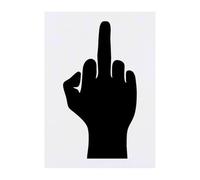 Azeeda 'Middle Finger Silhouette' Temporary Tattoo - Water Resistant, Skin-Safe, Non-Toxic Transfer (TO00101393)