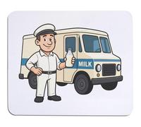 Azeeda 'Milkman & Delivery Truck' Mouse Mat/Desk Pad (MO00041464)