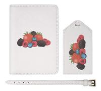 Azeeda 'Mixed Summer Berries' Passport Cover & Luggage Tag Travel Set (PA00034602)