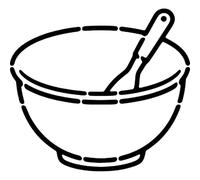 Azeeda 'Mixing Bowl' Reusable Stencil - Durable Decorative Template for Painting and Spraying on Walls, Tiles, Wood, Fabric & Craft Projects - S (A6) (WS00083637)