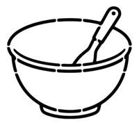 Azeeda 'Mixing Bowl' Reusable Stencil - Durable Decorative Template for Painting and Spraying on Walls, Tiles, Wood, Fabric & Craft Projects - M (A5) (WS00083636)