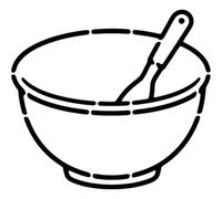 Azeeda 'Mixing Bowl' Reusable Stencil - Durable Decorative Template for Painting and Spraying on Walls, Tiles, Wood, Fabric & Craft Projects - L (A4) (WS00083635)