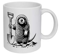 Azeeda 'Mole Digging with Shovel' Ceramic Mug - 320ml (11oz) (MG00084101)