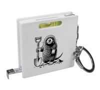 Azeeda 'Mole Digging With Shovel' Keyring Tape Measure/Spirit Level Tool (KM00041472)