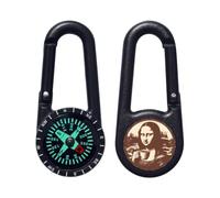 Azeeda 'Mona Lisa Drinking Coffee' Compass Keyring (KC00043224)