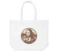 Azeeda 'Mona Lisa Drinking Coffee' Tote Shopping Bag For Life (BG00088415)