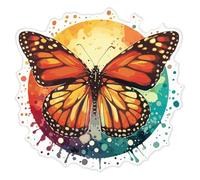 Azeeda 'Monarch Butterfly' White Premium Vinyl Decal Sticker - Waterproof, Durable & Easy to Apply - Ideal for Car Bumpers, Windows, Bins and More - XL (460mm) (DW00115951)