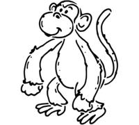 Azeeda 'Monkey' Reusable Stencil - Durable Decorative Template for Painting and Spraying on Walls, Tiles, Wood, Fabric & Craft Projects - S (A6) (WS00065368)