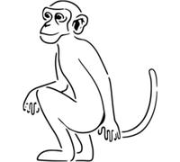 Azeeda 'Monkey' Reusable Stencil - Durable Decorative Template for Painting and Spraying on Walls, Tiles, Wood, Fabric & Craft Projects - S (A6) (WS00063688)