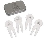 Azeeda 'Monster on Bike' Golf Divot Tool/Repair Fork Gift Set (GO00089010)