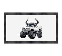Azeeda 'Monster Truck with Horns' Pet Feeding Mat (PM00039880)