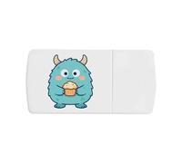 Azeeda 'Monster with Cupcake' Pill Box with Tablet Splitter (PI00042223)