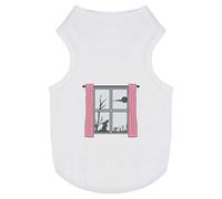 Azeeda 'Moon Gazing Hare Through Window' Pet Dog/Cat T-Shirt, L (PT00147303)