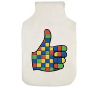 Azeeda 'Mosaic Thumbs Up' Hot Water Bottle Cover (HW00053874) | Soft Fabric Case for Bedtime, Winter Warmth, Home and Gifts